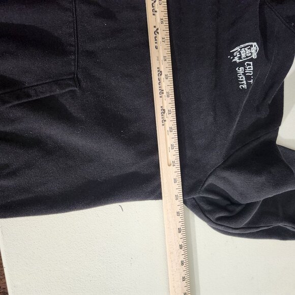 Divided H&M Hoodie Skater Was Here Cant Skate Skeleton Skateboard XL Black - Picture 12 of 13